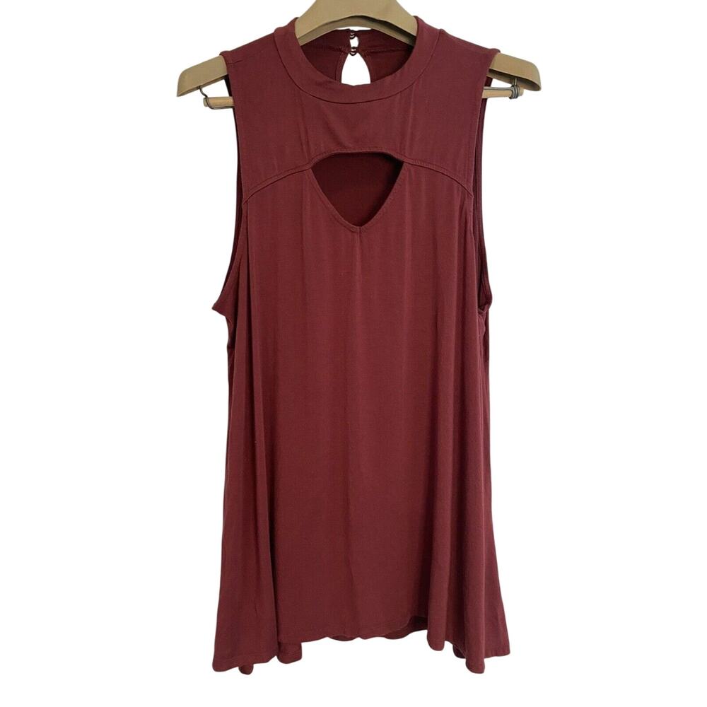 Torrid Super Soft Knits Burgandy Sleeveless Top T-Shirt Size 3X Womens Mock Neck
